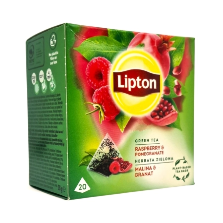 Herbata zielona Lipton Malina i Granat piramidki 20 szt